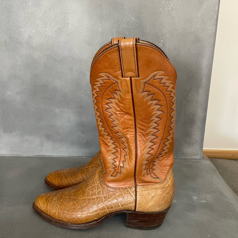 Justin 9099 Men’s Vintage Brown Western Cowboy Engineer Trail Boss Boots SZ 9D